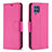 Leather Case Stands Flip Cover Holder B06F for Samsung Galaxy M32 4G Hot Pink