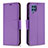 Leather Case Stands Flip Cover Holder B06F for Samsung Galaxy M32 4G Purple
