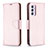 Leather Case Stands Flip Cover Holder B06F for Samsung Galaxy M54 5G Rose Gold