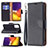 Leather Case Stands Flip Cover Holder B06F for Samsung Galaxy Quantum4 5G