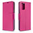 Leather Case Stands Flip Cover Holder B06F for Samsung Galaxy S20 5G Hot Pink