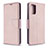 Leather Case Stands Flip Cover Holder B06F for Samsung Galaxy S20 5G Rose Gold