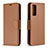 Leather Case Stands Flip Cover Holder B06F for Samsung Galaxy S20 FE 4G Brown