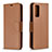 Leather Case Stands Flip Cover Holder B06F for Samsung Galaxy S20 Lite 5G Brown