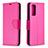Leather Case Stands Flip Cover Holder B06F for Samsung Galaxy S20 Lite 5G Hot Pink