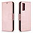 Leather Case Stands Flip Cover Holder B06F for Samsung Galaxy S20 Lite 5G Rose Gold