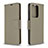 Leather Case Stands Flip Cover Holder B06F for Samsung Galaxy S20 Plus Gray