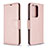 Leather Case Stands Flip Cover Holder B06F for Samsung Galaxy S20 Plus Rose Gold