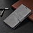 Leather Case Stands Flip Cover Holder B06F for Samsung Galaxy S21 5G Gray