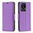 Leather Case Stands Flip Cover Holder B06F for Vivo Y02 Purple