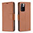 Leather Case Stands Flip Cover Holder B06F for Xiaomi Mi 11i 5G (2022) Brown