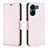 Leather Case Stands Flip Cover Holder B06F for Xiaomi Poco C65 Rose Gold