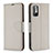 Leather Case Stands Flip Cover Holder B06F for Xiaomi POCO M3 Pro 5G Gray
