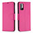 Leather Case Stands Flip Cover Holder B06F for Xiaomi POCO M3 Pro 5G Hot Pink