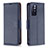 Leather Case Stands Flip Cover Holder B06F for Xiaomi Poco M4 Pro 5G Blue