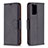 Leather Case Stands Flip Cover Holder B06F for Xiaomi Poco M5S Black