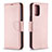 Leather Case Stands Flip Cover Holder B06F for Xiaomi Poco M5S Rose Gold