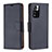 Leather Case Stands Flip Cover Holder B06F for Xiaomi Poco X4 NFC Black