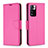 Leather Case Stands Flip Cover Holder B06F for Xiaomi Poco X4 NFC Hot Pink