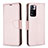 Leather Case Stands Flip Cover Holder B06F for Xiaomi Poco X4 NFC Rose Gold