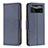 Leather Case Stands Flip Cover Holder B06F for Xiaomi Poco X4 Pro 5G Blue