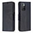 Leather Case Stands Flip Cover Holder B06F for Xiaomi Redmi 10 (2022) Black