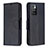 Leather Case Stands Flip Cover Holder B06F for Xiaomi Redmi 10 4G Black