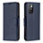 Leather Case Stands Flip Cover Holder B06F for Xiaomi Redmi 10 4G Blue