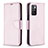 Leather Case Stands Flip Cover Holder B06F for Xiaomi Redmi 10 4G Rose Gold