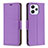 Leather Case Stands Flip Cover Holder B06F for Xiaomi Redmi 12 4G Purple