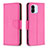 Leather Case Stands Flip Cover Holder B06F for Xiaomi Redmi A1 Hot Pink