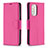 Leather Case Stands Flip Cover Holder B06F for Xiaomi Redmi K40 5G Hot Pink