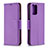 Leather Case Stands Flip Cover Holder B06F for Xiaomi Redmi Note 10 4G Purple