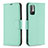 Leather Case Stands Flip Cover Holder B06F for Xiaomi Redmi Note 10 5G Green