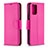 Leather Case Stands Flip Cover Holder B06F for Xiaomi Redmi Note 10S 4G Hot Pink