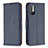 Leather Case Stands Flip Cover Holder B06F for Xiaomi Redmi Note 10T 5G Blue