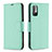 Leather Case Stands Flip Cover Holder B06F for Xiaomi Redmi Note 10T 5G Green