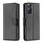 Leather Case Stands Flip Cover Holder B06F for Xiaomi Redmi Note 11 Pro 5G Black