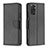 Leather Case Stands Flip Cover Holder B06F for Xiaomi Redmi Note 11S 4G Black