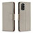 Leather Case Stands Flip Cover Holder B06F for Xiaomi Redmi Note 11S 4G Gray