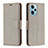 Leather Case Stands Flip Cover Holder B06F for Xiaomi Redmi Note 12 Turbo 5G Gray