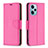 Leather Case Stands Flip Cover Holder B06F for Xiaomi Redmi Note 12 Turbo 5G Hot Pink