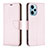 Leather Case Stands Flip Cover Holder B06F for Xiaomi Redmi Note 12 Turbo 5G Rose Gold