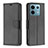 Leather Case Stands Flip Cover Holder B06F for Xiaomi Redmi Note 13 Pro 5G Black