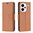 Leather Case Stands Flip Cover Holder B06F for Xiaomi Redmi Note 13 Pro+ Plus 5G Brown