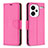 Leather Case Stands Flip Cover Holder B06F for Xiaomi Redmi Note 13 Pro+ Plus 5G Hot Pink