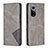 Leather Case Stands Flip Cover Holder B07F for Huawei Honor 50 5G Gray