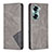 Leather Case Stands Flip Cover Holder B07F for Huawei Honor 60 Pro 5G Gray