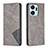 Leather Case Stands Flip Cover Holder B07F for Huawei Honor X7a Gray