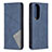 Leather Case Stands Flip Cover Holder B07F for Huawei P50 Blue